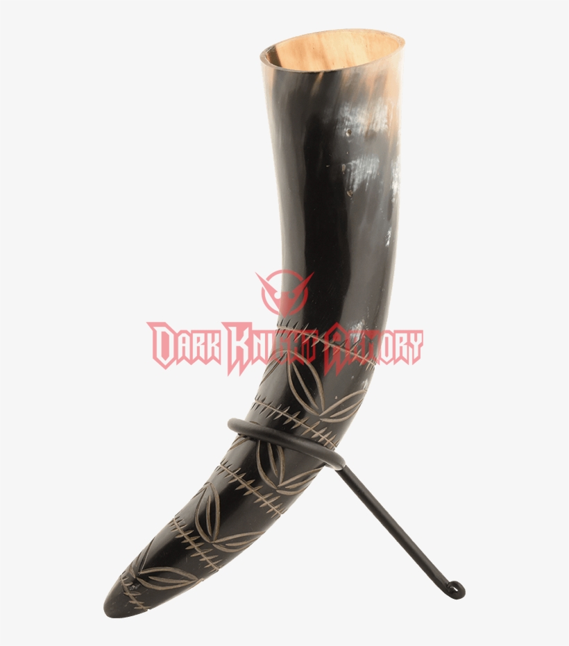 Leaf Pattern Drinking Horn With Stand - Drinking Horn, transparent png #6335556