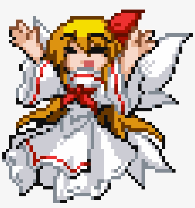 #pixelart #draw #anime #manga #colorbynumber #game - Touhou Project, transparent png #6335560
