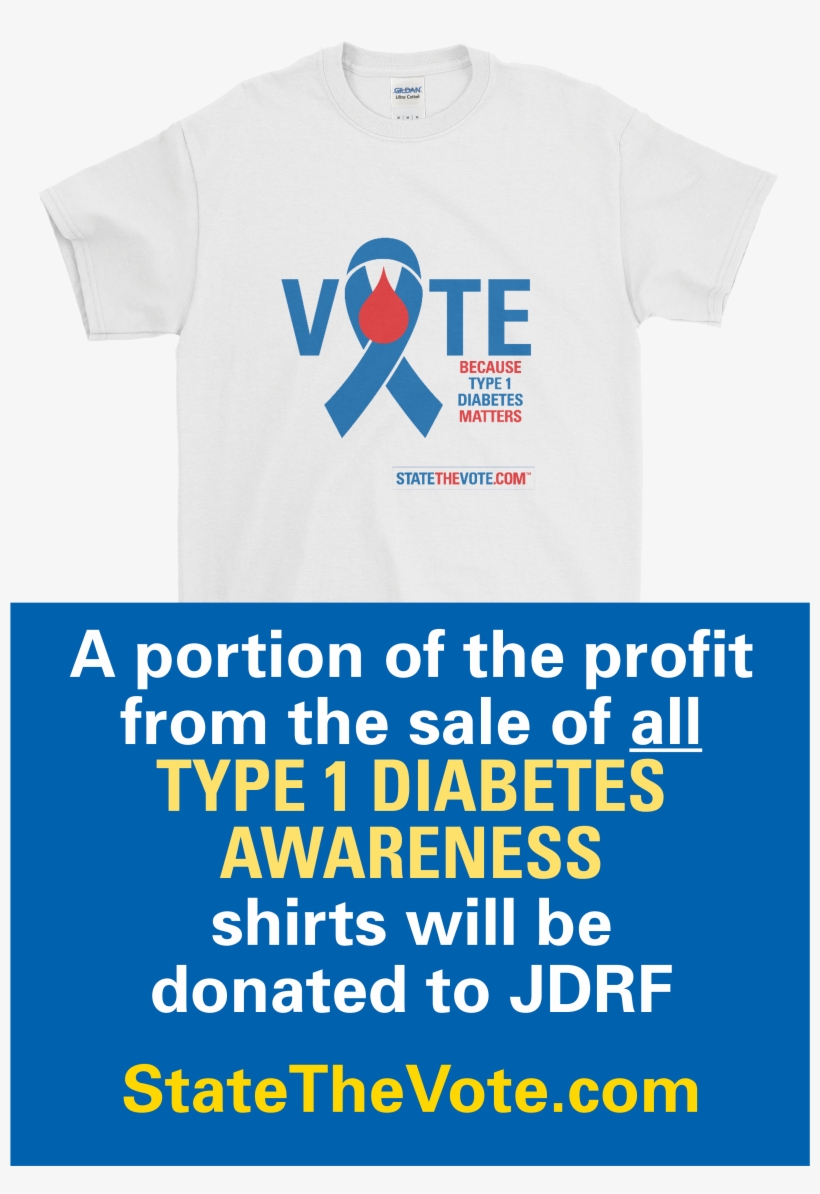 Pin By State The Vote On Type 1 Diabetes Fundraiser - Active Shirt, transparent png #6335612