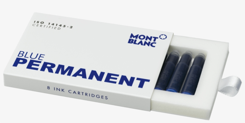 Montblanc Permanent Ink Cartridges 8 Pack - Black, transparent png #6337017