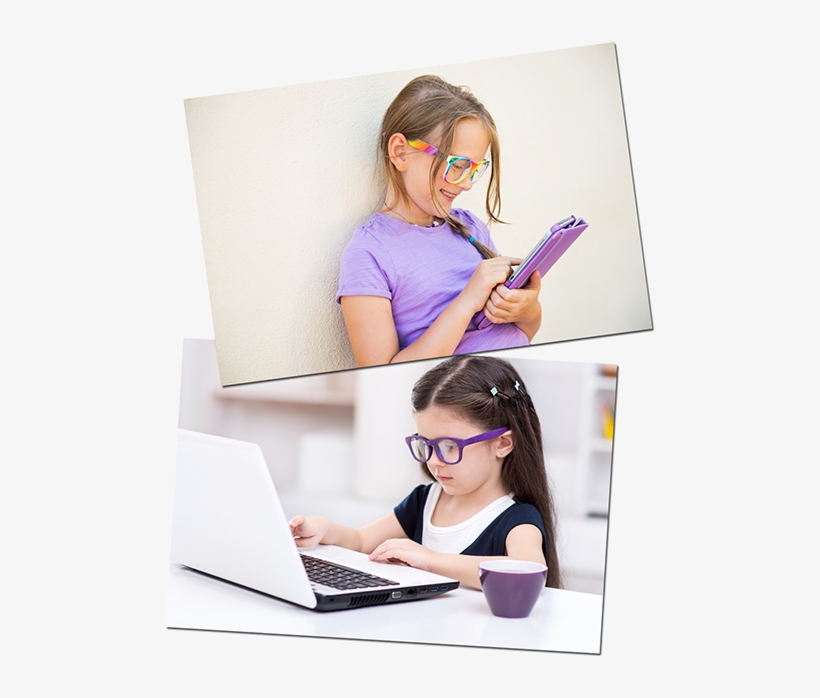Kids Blue Light Blocking Computer Glasses - Purple Kids Glasses, transparent png #6338003