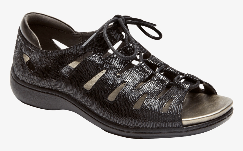 Aravon Bromly Ghille Black - New Women's Aravon Bromly Ghillie Open Toe Sandal Shoes,, transparent png #6338164