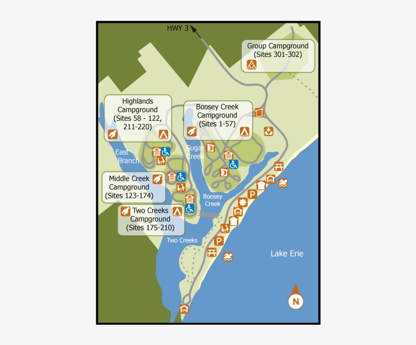 Location Map - Wheatley Provincial Park Map, transparent png #6338450