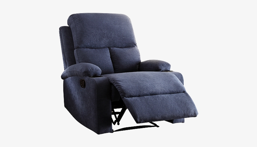 Image For Rocking Fabric Recliner - Acme Furniture Rosia Recliner | Blue Linen, transparent png #6338494