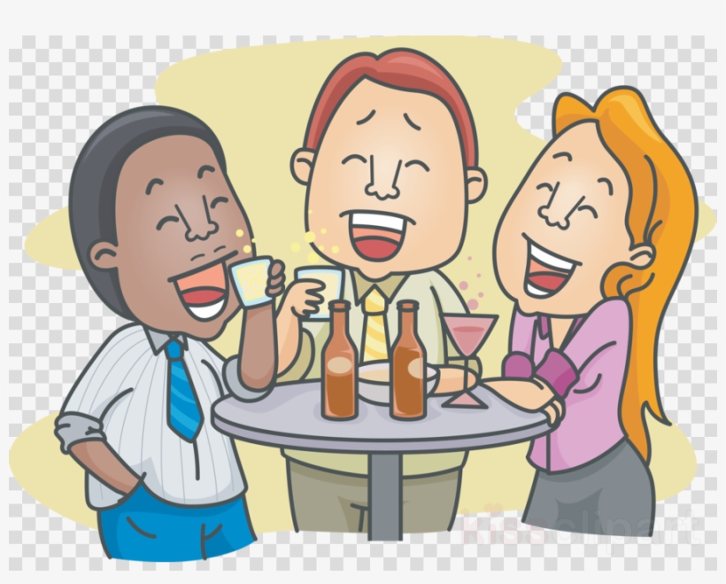 People Drinking Clipart Alcoholic Drink Clip Art - Group Of Friends Cartoon, transparent png #6339107