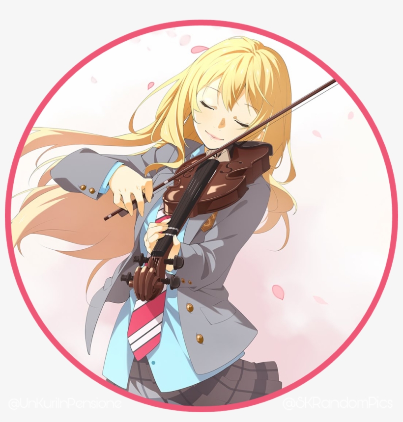Kaorimiyazono Yourlieinapril Kawaii Music Anime Beautif - Anime Que Tocan Violín, transparent png #6342228