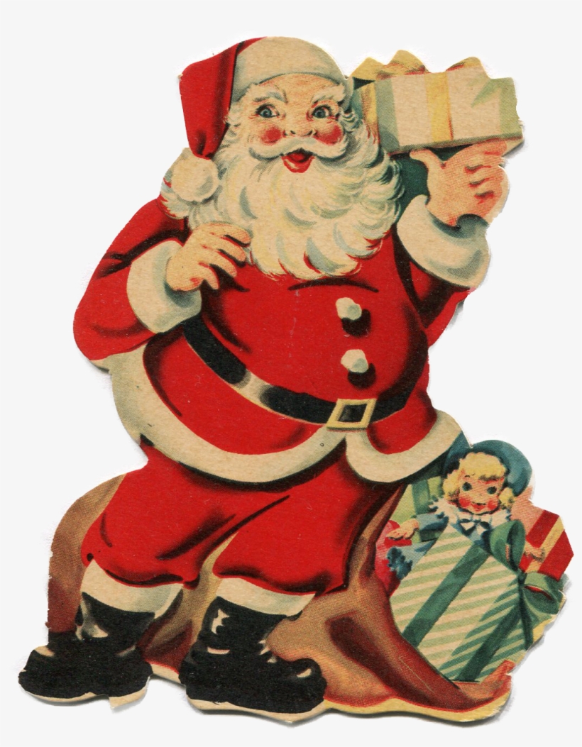 Vintage Santa - Vintage Father Christmas Png, transparent png #6343214