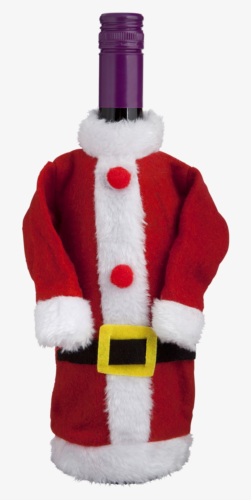 Santa Suit For Wine - Fur Clothing, transparent png #6343933