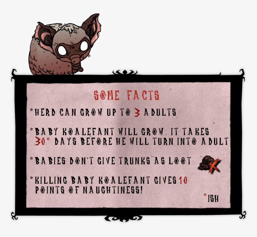 *mod Is Compatible With Koalefanta Proboscidea Mod - Don T Starve Baby Koalefant, transparent png #6347621
