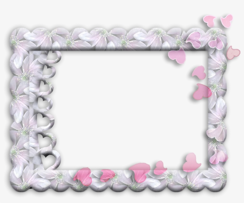 Marco Rectangular Con Bordes De Flores - Picture Frame, transparent png #6348948