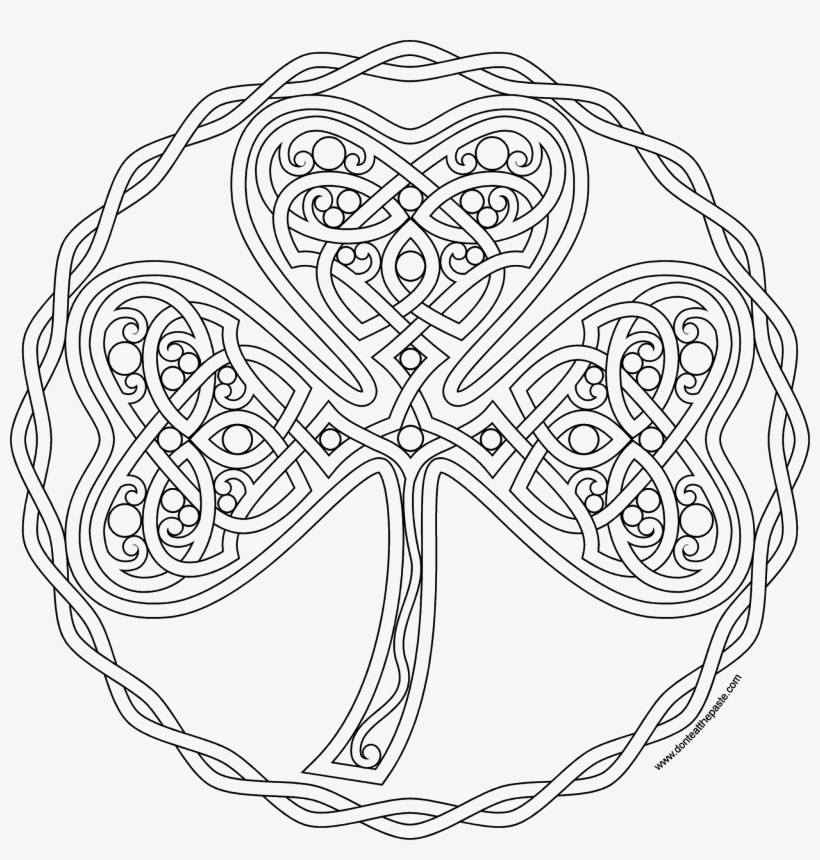 Celtic Designs, Flower Images, Doodles Zentangles, - Mandalas Para Colorear De Trebol, transparent png #6348998