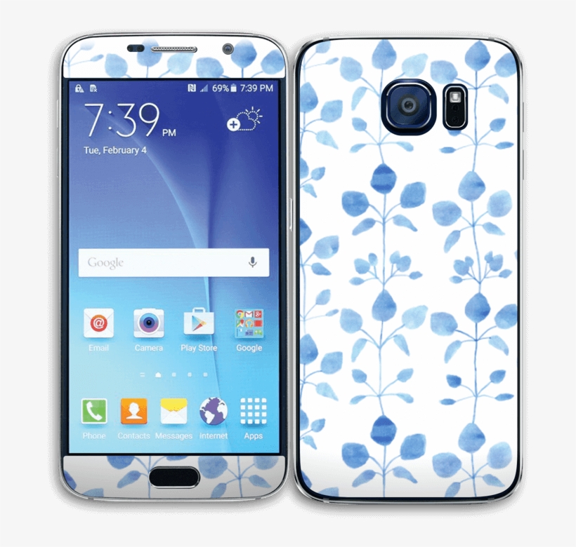 Flores Azules - New Samsung Galaxy S6 Sm-g920t 64gb, transparent png #6349074