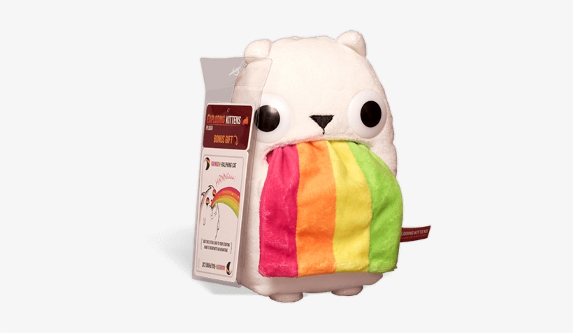 Rainbow Ralphing Cat Plushie - Exploding Kittens 7" Rainbow-ralphing Cat Plush Scarf, transparent png #6349392