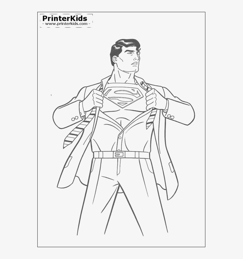 Clip Free Clark Kent Coloring Pages Print - Superman, transparent png #6350328