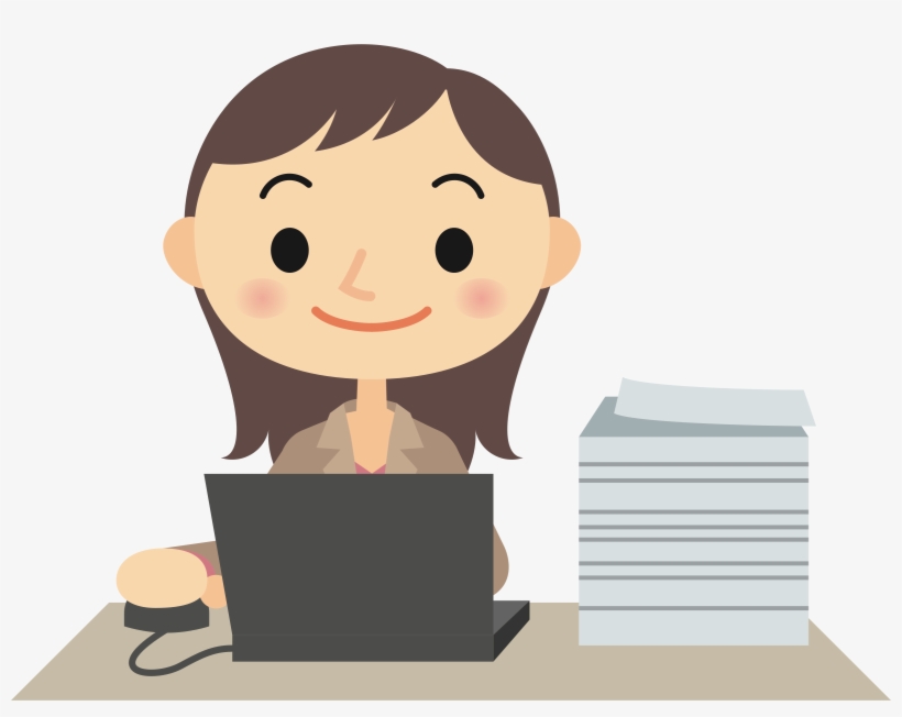 Big Image - Girls Typing On Computer Cartoon, transparent png #6351269