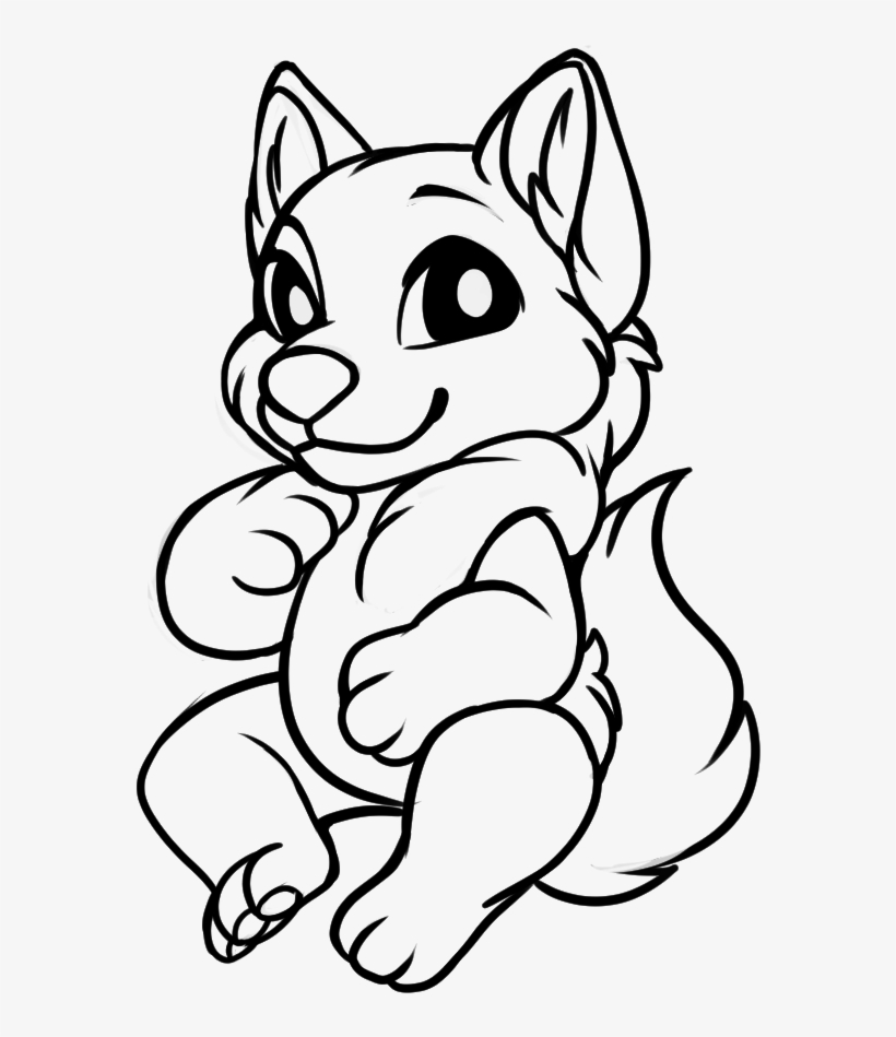 Chibi Canine Timber Wolf Base - Furvilla Chibi Base, transparent png #6354125