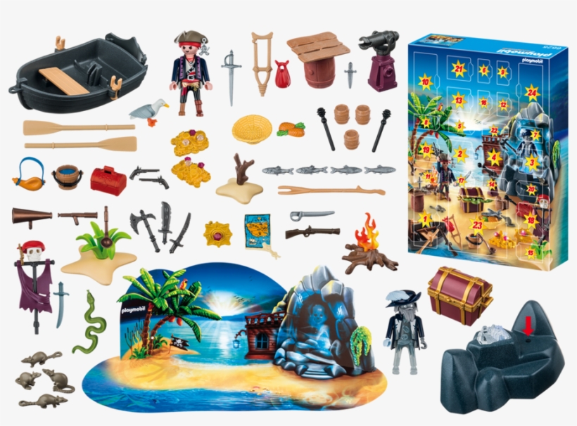 Playmobil Advent Calendar "secret Pirates Treasure - Playmobil 6625 Advent Calendar Pirate Treasure Island, transparent png #6355397