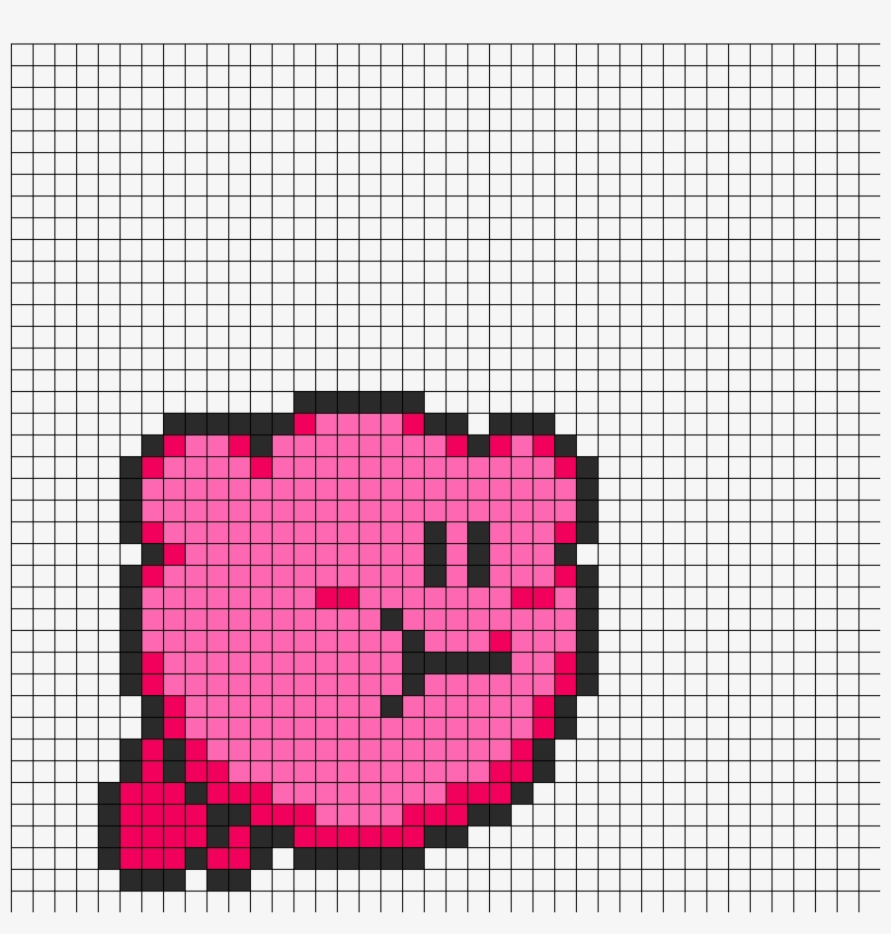 Kirby Perler Bead Pattern - 8 Bit Kirby Flying, transparent png #6355685