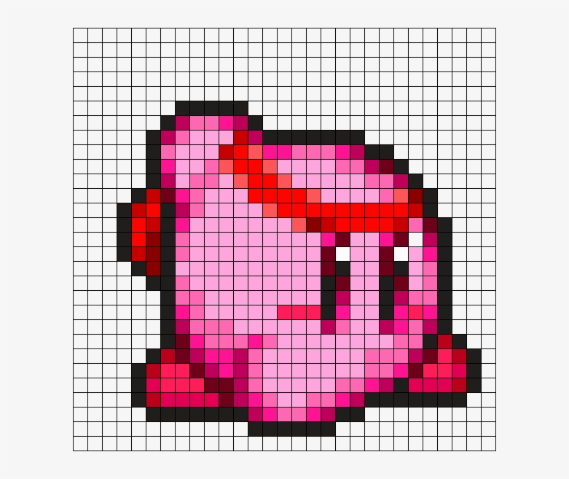 Fighter Kirby Perler Bead Pattern - Fighter Kirby Perler, transparent png #6355947