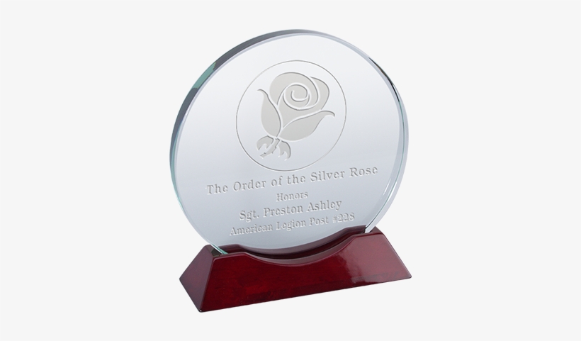 Glass Circle On Rosewood Base - Trophy, transparent png #6357979