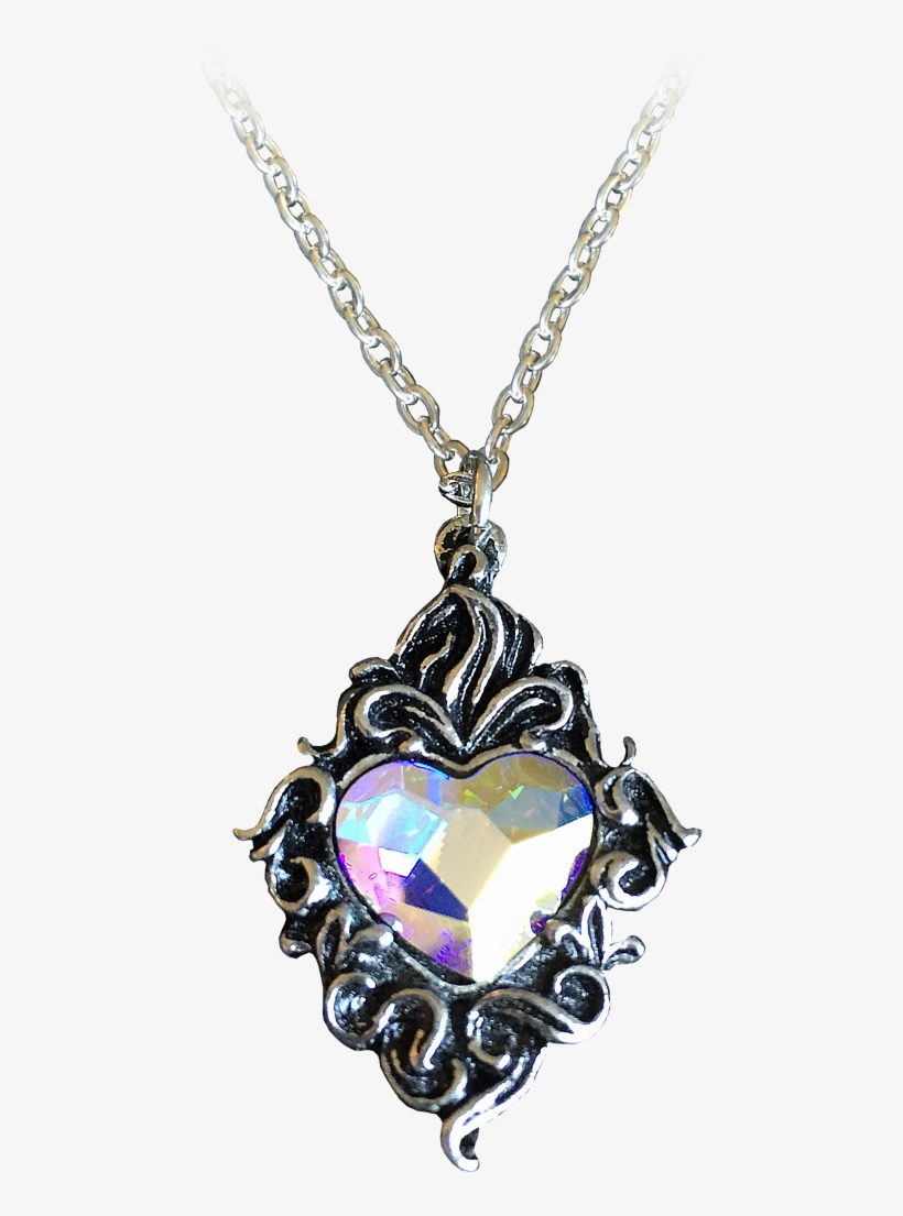 Crystal Heart - Transparent Purple Crystal Necklace, transparent png #6358314