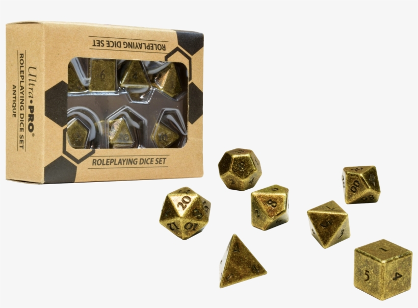 Ultra Pro Roleplaying 7 Dice Set Heavy Metal Antique - Ultra-pro Heavy Metal Dice - Polyhedral Rpg Set (7), transparent png #6360079