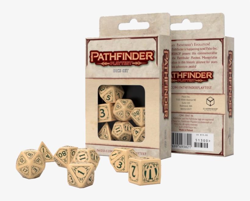Q Workshop Pathfinder Playtest 7 Die Set - Pathfinder 7 Dice Set - Skulls & Shackles, transparent png #6360336