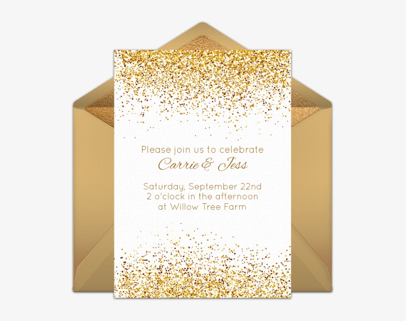 Golden Day Invitations Party Pinterest We Just - White And Gold Engagement Party Invitations, transparent png #6360469