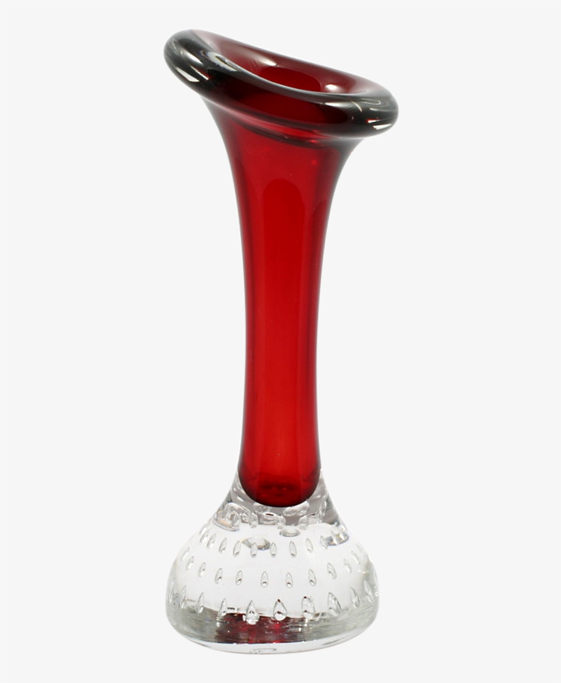 Ruby Red Glass Bone Vase Aseda Controlled Bubbles Scandinavian - Åseda, transparent png #6361887