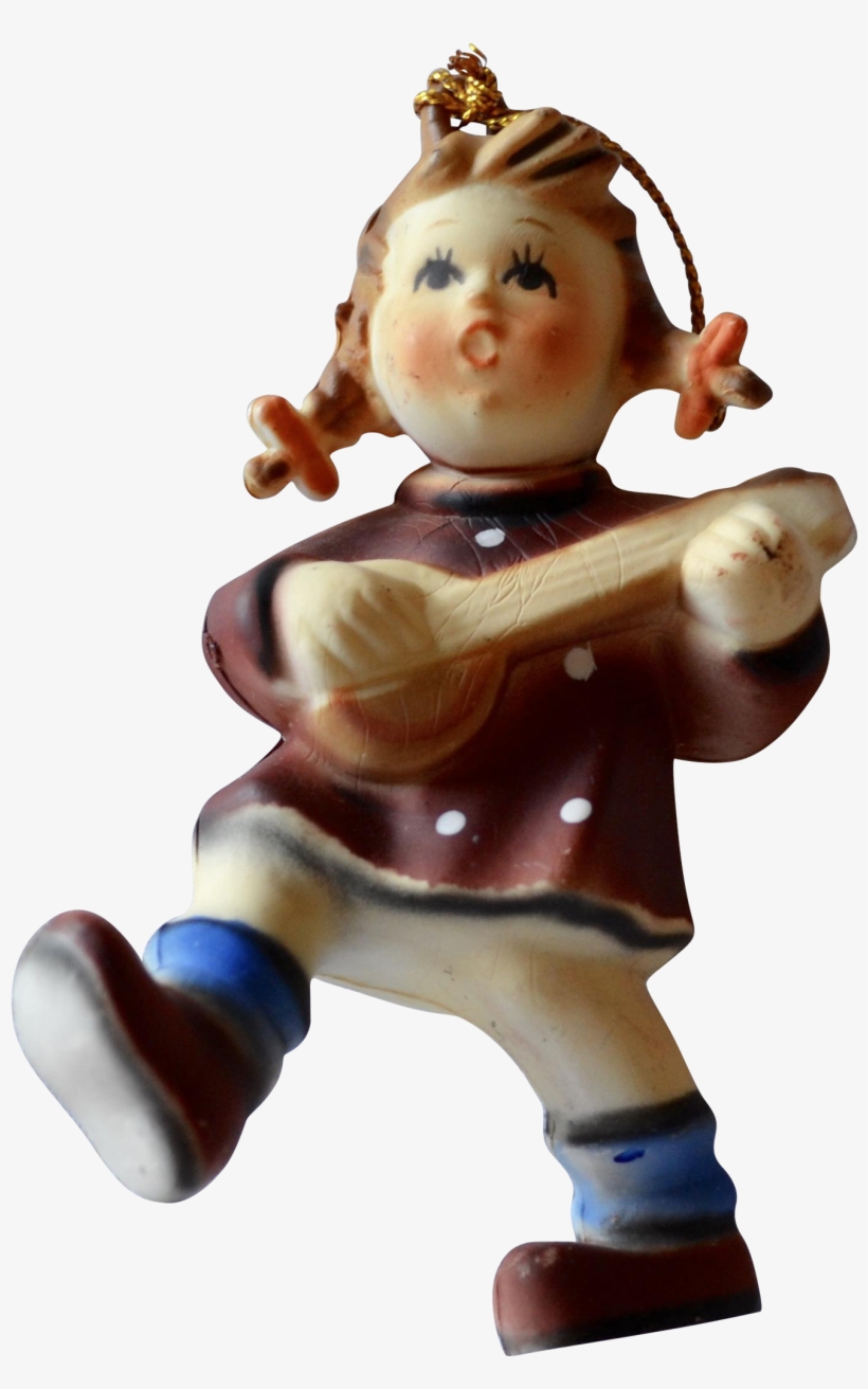 Kurt Adler Hummel Style Girl Playing Mandolin Christmas - Mandolin, transparent png #6362812