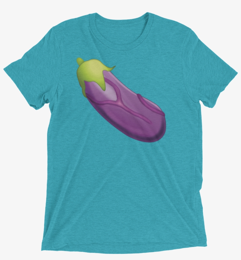 Veiny Eggplant Emoji Triblend T Shirt Swish Embassy - Gifts For Football Fans - Jj Watt - Texans - Nfl, transparent png #6364215