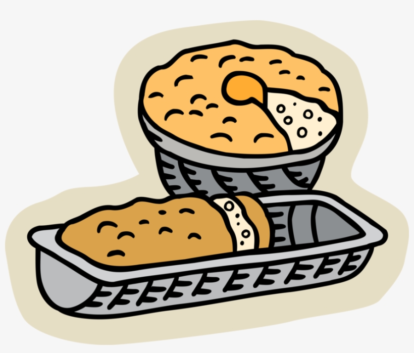 Vector Illustration Of Fresh Baked Cake And Sweet Bread - Clip Art, transparent png #6364816