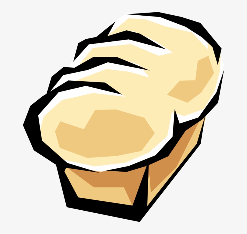 Vector Illustration Of Loaf Of Baked White Bread, transparent png #6365219