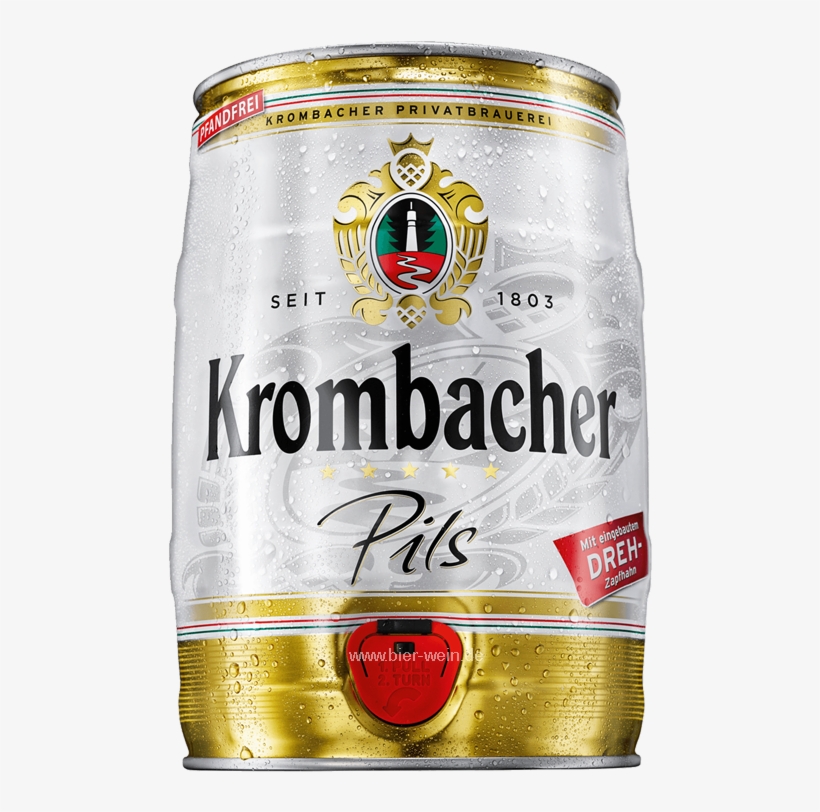 Krombacher Pilsener German Beer Keg 5000 Ml / 500 Cl - Krombacher 5l Fass, transparent png #6366128