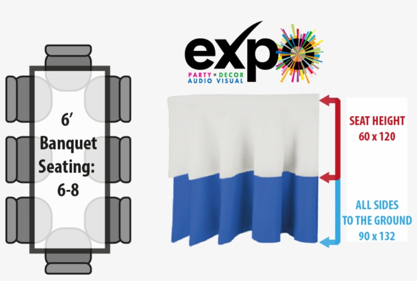 Linen On 6' Banquet Table - Design, transparent png #6368936