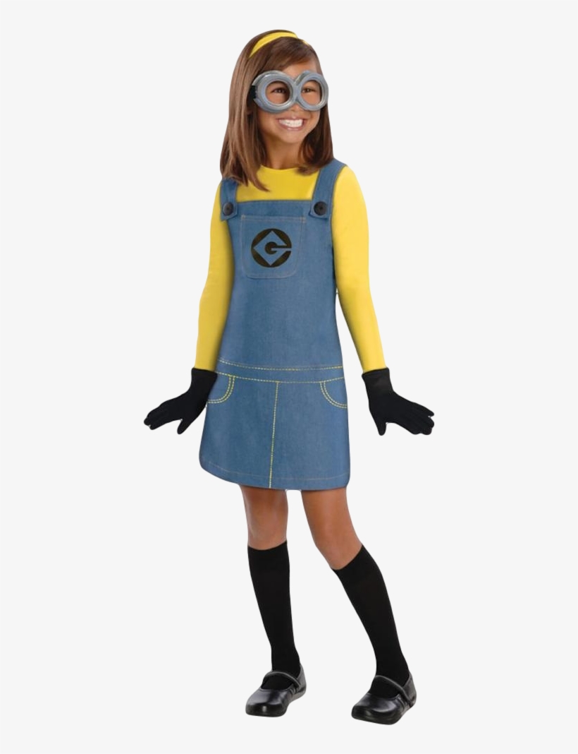 Girls Minion Fancy Dress Costume - Minion Costume Girl, transparent png #6370433