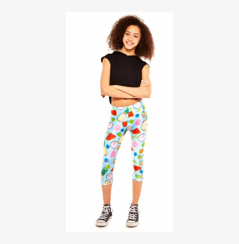 Terez "tropical Fruits Capri Leggings" - Girl, transparent png #6370887