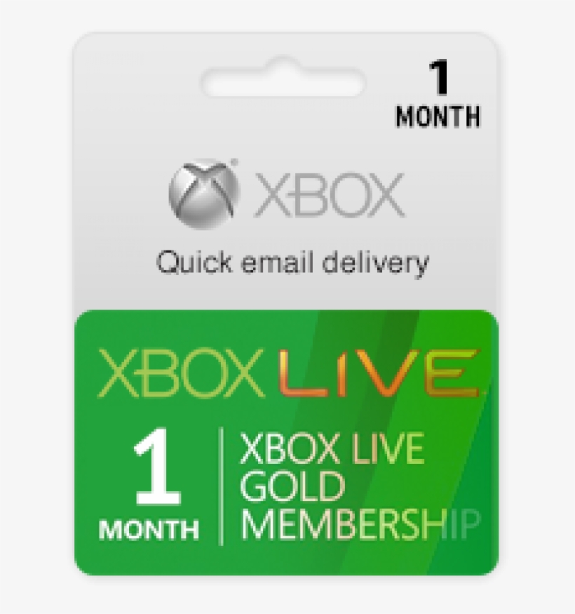 1 Month Membership Xbox Live Gold Subscription Card - Xbox Live 1 Month Subscription Gold Membership - Digital, transparent png #6372157