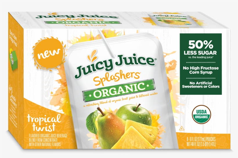 Juicy Juice Splashers Organic, Tropical Twist, 6 Fl - Juicy Juice Splashers Organic, transparent png #6374984