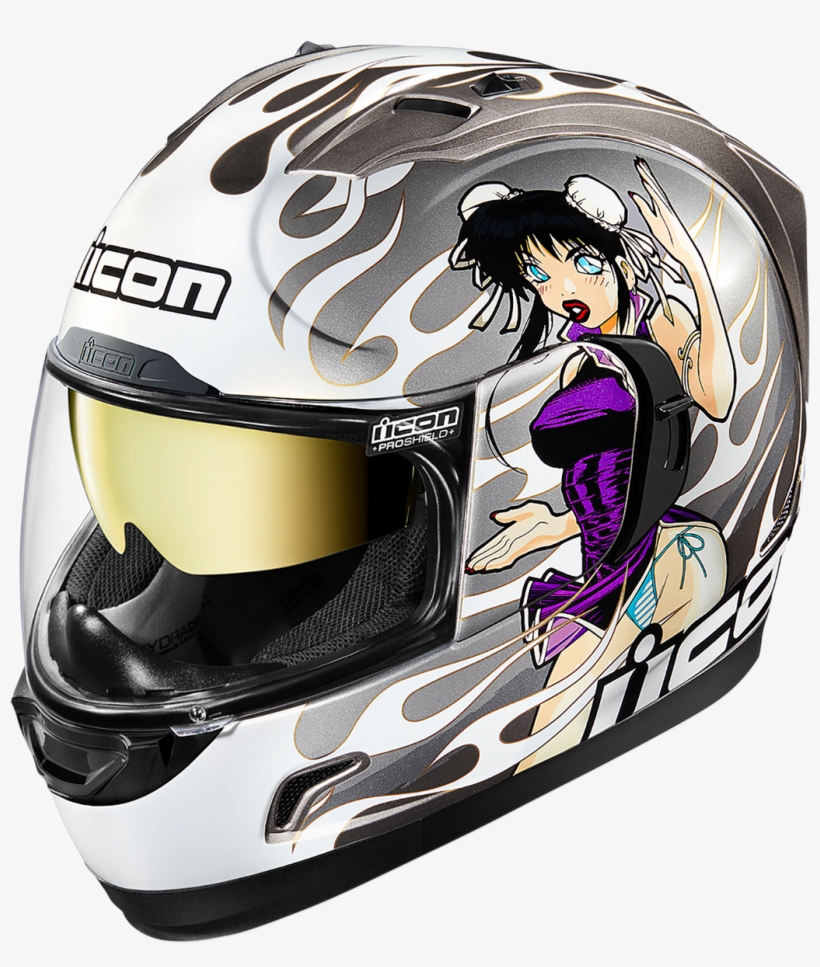 Icon Alliance Gt Silver Dl18 Fullface Motorcycle Riding, transparent png #6375522