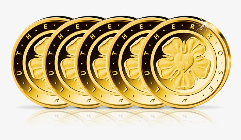 50 Euro Goldmünze Deutschland "lutherrose" - Coin, transparent png #6375880