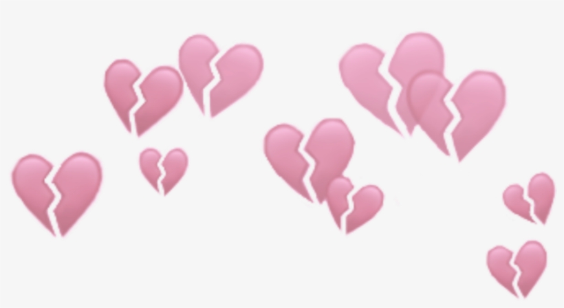 Hearts Heart Brokenheart Broken Crowns Crown Heartcrown - Broken Heart Crown Snapchat Filter, transparent png #6376544