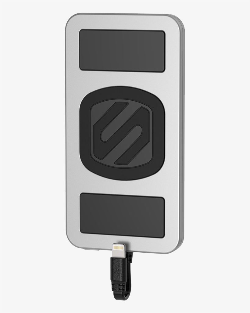 Scosche Magnetically Mounted Portable Space Gray Power - Scosche Magicmount Powerbank Silver Backup Battery, transparent png #6377861