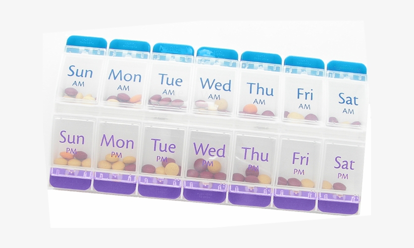 Push-button Am/pm Weekly Pill Planner, transparent png #6380140