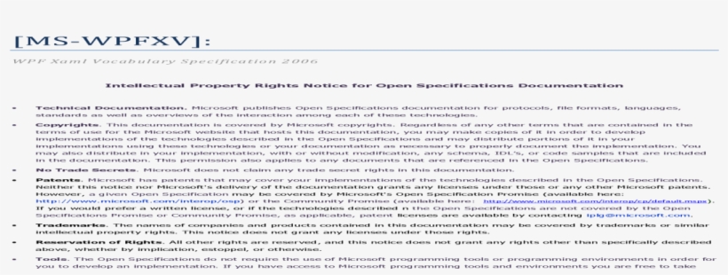 Wpf Xaml Vocabulary Specification - Document, transparent png #6380254