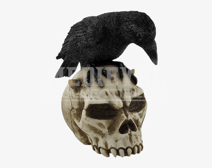 Crow On Devil Skull - Verones 4.75" Crow On Devil Skull Horned Satan Lucifer, transparent png #6380611