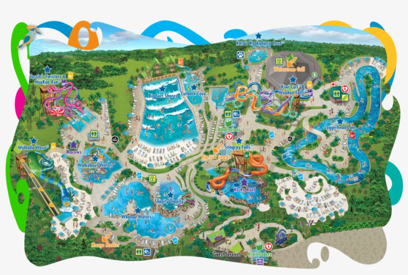 Sea World San Antonio Park Map Stylish Design Seaworld - Seaworld San Antonio Water Park Map, transparent png #6381950