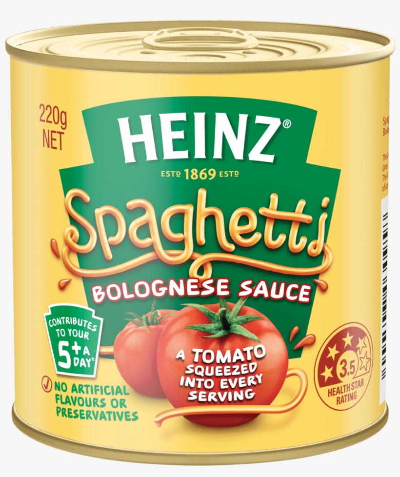 Heinz Spaghetti In Bolognese Sauce 220g - Heinz Spaghetti Tomato & Cheese Sauce 220g, transparent png #6382110