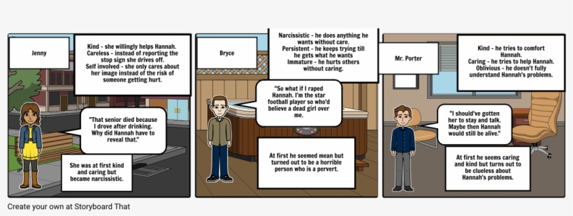 13rwhy Characterization - Cartoon, transparent png #6382212