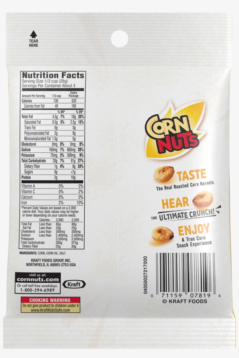 Corn Nuts Original Crunchy Corn Kernels 4 Oz. Bag, transparent png #6382319